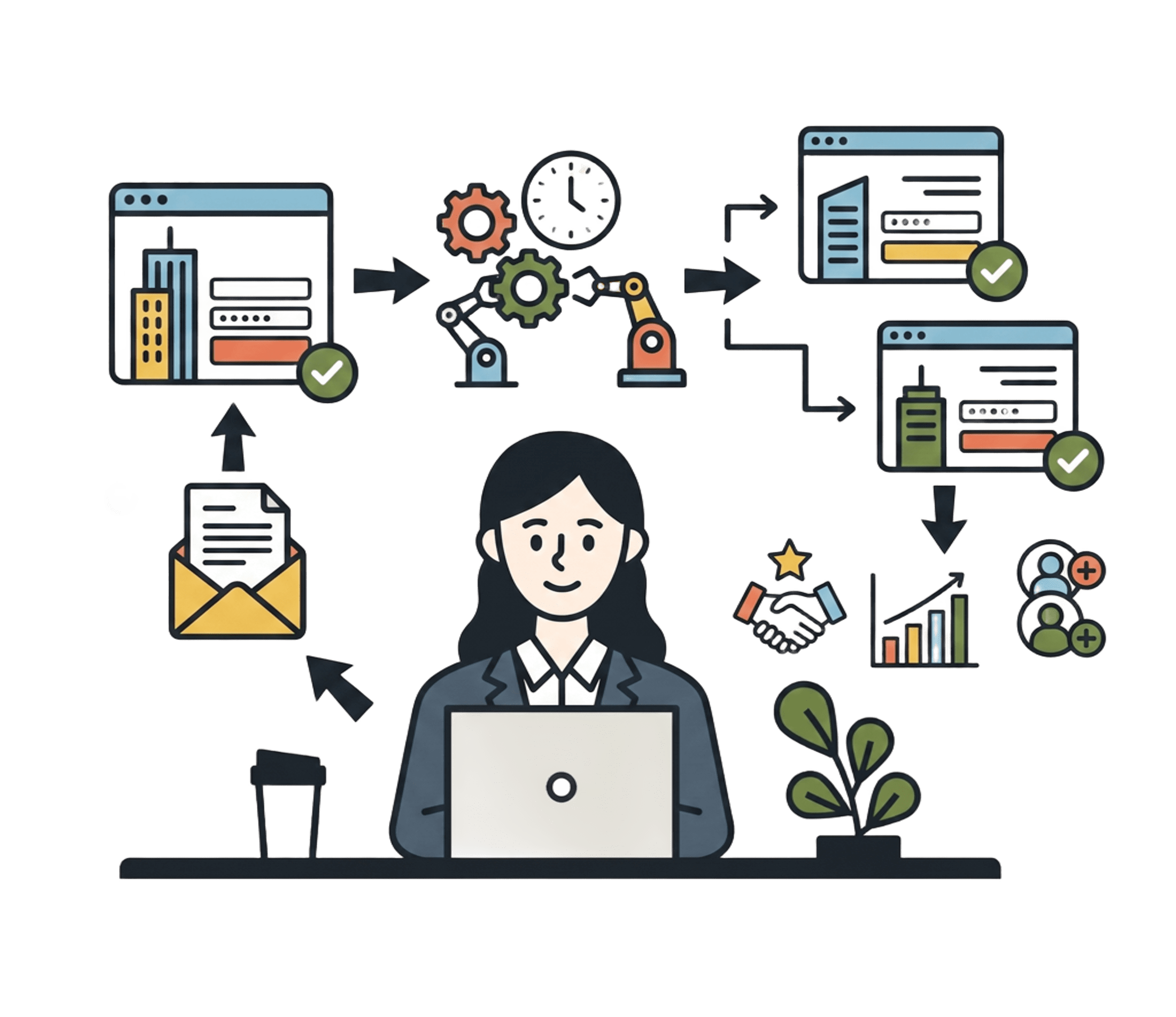 営業自動化のイラスト